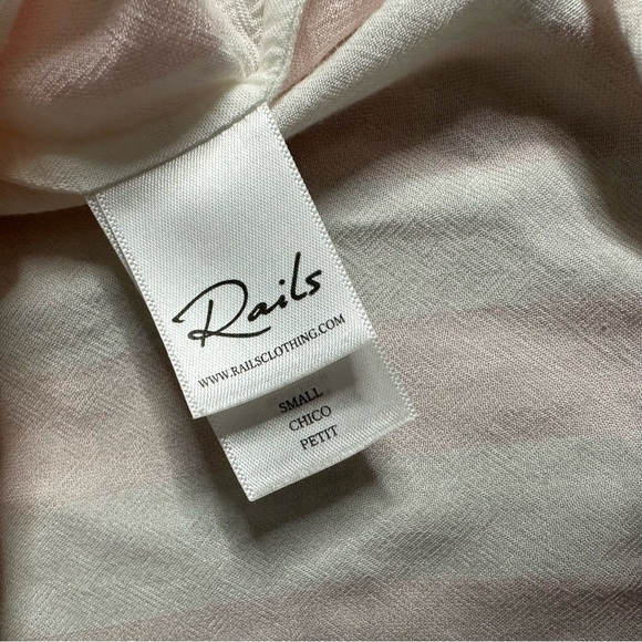 Rails cabana striped button down shirt small baby pink white stripe sleeveless - Picture 9 of 10